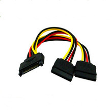 SATA 15pin Male to 2 Female HDD Splitter Power Cable